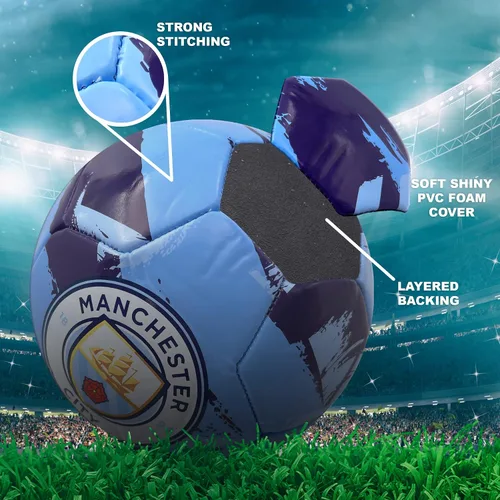 Icon Sports Official Manchester City FC Soccer Ball MC93BL-Azul claro