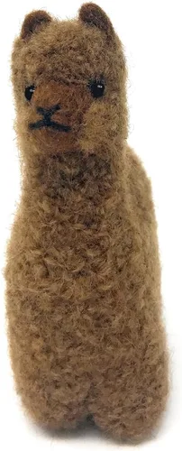 Miniatura 3 de Inca Fashions - Figura y adorno de alpaca realista de fieltro, hecho a mano con hilo 100% de lana de alpaca (marrón oscuro)