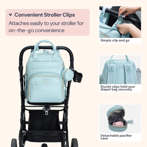 Miniatura 39 de BabbleRoo - Mochila para pañales - Bolso de viaje con artículos esenciales para bebés - Mochila multifunción resistente al agua, bolso de viaje