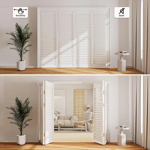 Miniatura 2 de Kit de herrajes para puerta plegable, kit de riel de puerta de armario plegable de 48 pulgadas, kit de herrajes para puerta de armario plegable