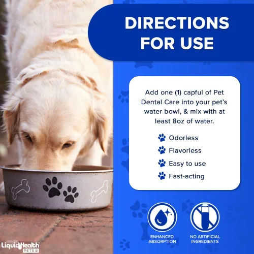 Miniatura 5 de LIQUIDHEALTH Aditivo de agua para el cuidado dental de mascotas para perros y gatos, ambientador de acción rápida para el mal aliento de mascotas