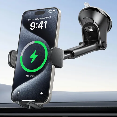 Miniatura 9 de APPS2Car Soporte para teléfono de automóvil para tablero y parabrisas, soporte de teléfono celular manos libres para automóvil, compatible con todos
