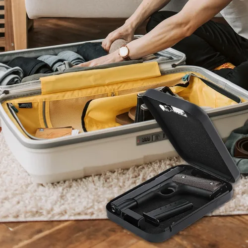 Miniatura 6 de Funda segura para armas para mesita de noche, mesita de noche, automóvil, debajo de la cama, apta para pistola apilable, pequeña caja fuerte oculta