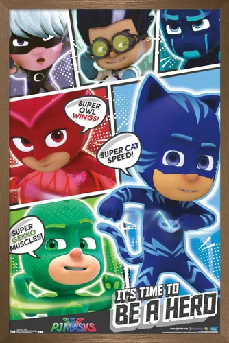 Miniatura 14 de Trends International PJ Masks - Póster de pared, 14.725 x 22.375 pulgadas, versión enmarcada de madera de granero