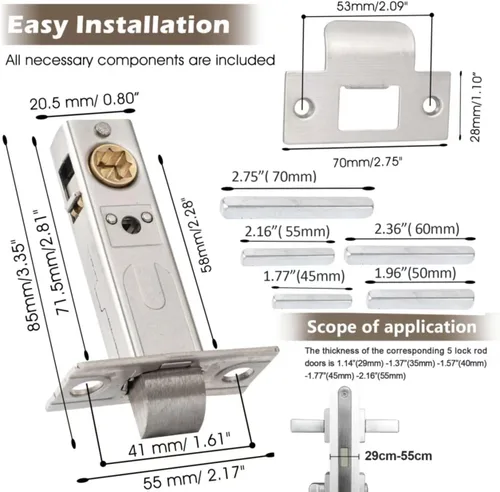 Miniatura 7 de Cerradura de puerta redonda empotrada, manija de puerta empotrada oculta de acero inoxidable 304, perilla de puerta de perfil bajo para puerta