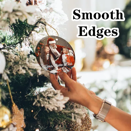 Miniatura 5 de Adornos de Navidad personalizados con foto, adorno de Navidad personalizado, decoración única para colgar del árbol de Navidad para baby shower, A1
