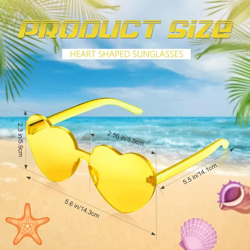 Miniatura 2 de RTBOFY Heart Sunglasses for Fashion Party Queen Style, Rimless Heart Shaped Sunglasses for Women Party Favor