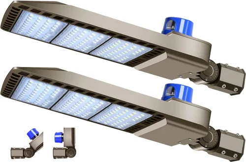 ledmo Luz LED de estacionamiento de 300 W, 36000 lm, 5000 K, ajustable, montaje deslizante, iluminación de seguridad con fotocélula de atardecer a