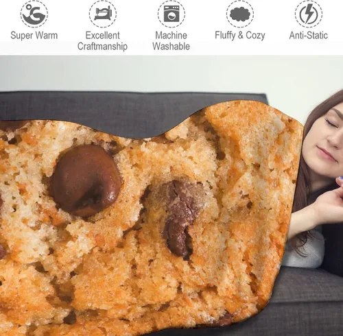 Miniatura 2 de Manta de Galletas Divertida Manta Gigante de Alimentos Suave Manta de Galletas Tamaño Adulto de Franela Regalo para Adolescentes Niños y Niñas 180