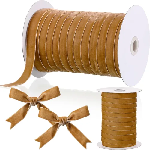 Chuangdi - Cinta de terciopelo vintage de Navidad - Carrete de una sola cara, terciopelo satinado para decoración de coronas navideñas y envoltura