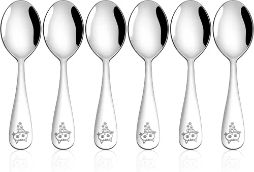 Miniatura 9 de E-far Tenedores para niños pequeños, juego de 6 tenedores de acero inoxidable para niños pequeños, utensilios pequeños de metal