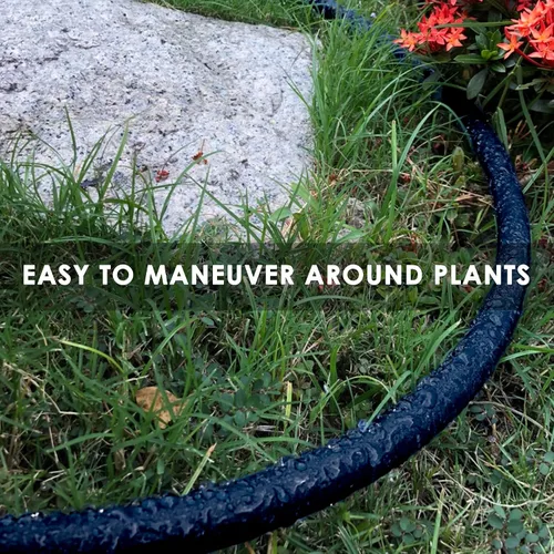 Miniatura 5 de Manguera de remojo de goma resistente de 1/2 pulgada x 25 pies, manguera de agua de goteo con 70% de ahorro de agua, perfecta para camas de flores