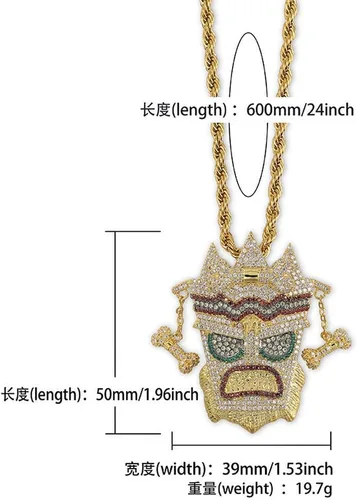 Miniatura 2 de KMASAL Collar de cadena chapada en oro de 18 quilates para hombres y mujeres (mago)