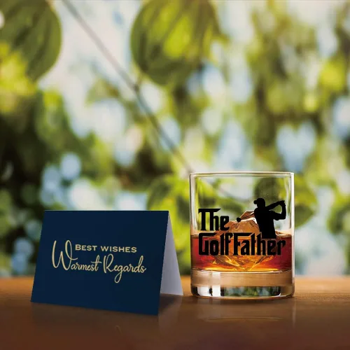 Miniatura 5 de TOUNER Vasos de whisky The GolfFather - Divertidos regalos de golf para hombres, regalos de broma para beber, amantes del golf