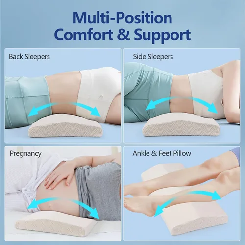 Miniatura 7 de Cozyhealth Almohada de apoyo lumbar para dormir, cojín de apoyo lumbar de espuma viscoelástica para aliviar el dolor de espalda baja, soporte