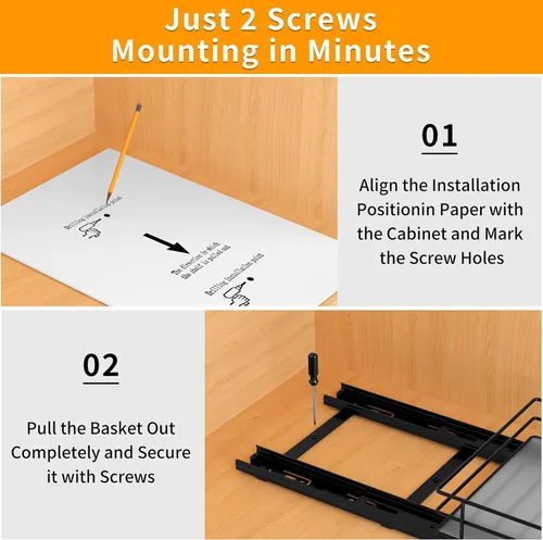 Miniatura 6 de BOIVSHI Organizador de especias extraíble para gabinete, organizador de especias deslizante resistente para armarios de cocina y despensa, se adapta