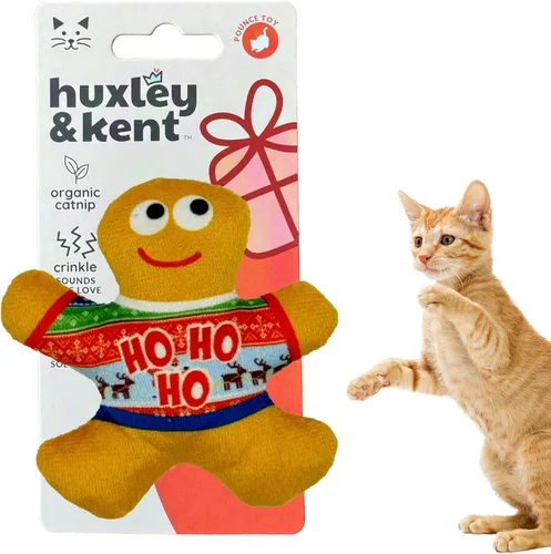 Miniatura 14 de Huxley & Kent Juguete de peluche para gatos, juguete interactivo de hierba gatera para gatos y gatitos, suave con arrugas y hierba gatera, divertido