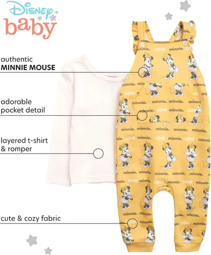 Miniatura 2 de Disney Minnie Mouse - Conjunto de 2 piezas para bebé, mameluco de forro polar de manga larga (recién nacidobebé)