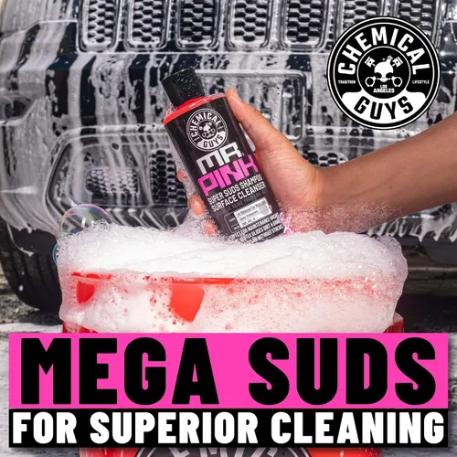 Miniatura 8 de Chemical Guys CWS_402A - Paquete de lavado de autos, secado y brillo – Jabón espumoso Mr. Pink, 128 onzas líquidas (1 galón) + ayuda de secado que