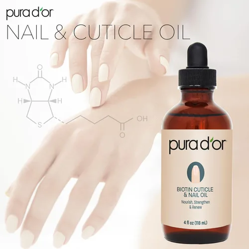 Miniatura 5 de PURA D'OR Aceite de uñas y cutículas de 4 onzas – Tratamiento nutritivo con cuentagotas – Mezcla natural enriquecida con biotina, vitamina E, leche