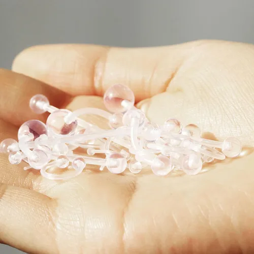 Miniatura 6 de 36 piezas de retenedores de piercing transparentes de plástico Bioflex para pezón, lengua, nariz, tabique, ceja, ombligo, aretes, tragus, hélice