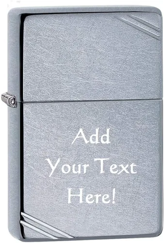 Miniatura 12 de Zippo Encendedor - Encendedor personalizado cromado a prueba de viento personalizado mensaje grabado (arco de cromo cepillado) #24647