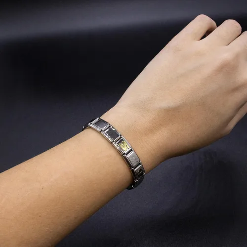Miniatura 3 de Fablinks Pulsera italiana con dije de letra, dijes dorados del alfabeto de 0.354 in, pulseras de joyería para mujer, letras de enlace de iniciales