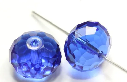 Miniatura 3 de Adabele - 100 cuentas sueltas de cristal Rondelle austriaco de 0.236 in (0.236 in), espaciador azul zafiro, compatibles con cristales de Swarovski