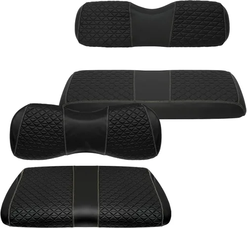 XUANYUDG0769 Fundas de Asiento Delantero y Trasero para Carrito de Golf para EZGO TXT/RXV Club Car DS/Precedent Yamaha G29, Hechas de Vinilo de