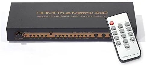 BG-555 4x2 HDMI 1.4V Matrix Switch/Splitter (4 entradas, 2 salidas) con control remoto soporta PIP, MHL, HDMI 1.4, 3D, 1080p, 4K x 2K (viene con