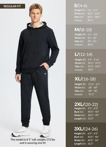 Miniatura 7 de BALEAF Pantalones deportivos de algodón de 27 pulgadas para hombre, pantalones deportivos para correr, ligeros, con bolsillos, longitud de 78