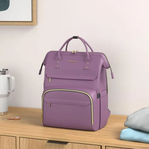 Miniatura 2 de LOVEVOOK Mochila para portátil de mujer, mochila de 15,6 pulgadas con cargador, mochila resistente al agua para profesores, mochila de trabajo