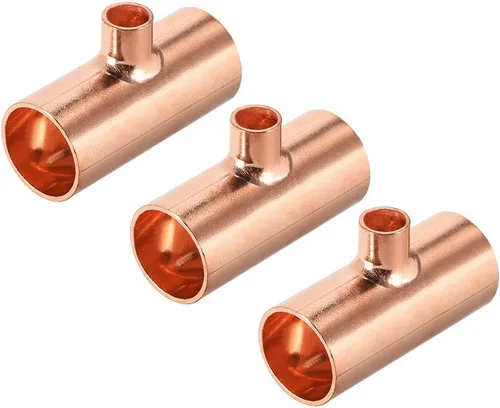 uxcell Conector de montaje de tubería de presión de cobre de 5/8 pulgadas x 1/4 pulgadas X 5/8 pulgadas x 5/8 pulgadas para suministro de plomería y