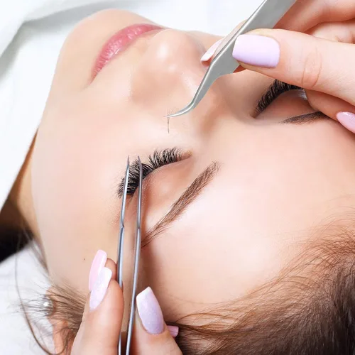 Miniatura 4 de Mudder 6 pinzas de pestañas de alta precisión para extensiones de pestañas, punta recta y curva, acero inoxidable para volumen de pestañas, Colorido