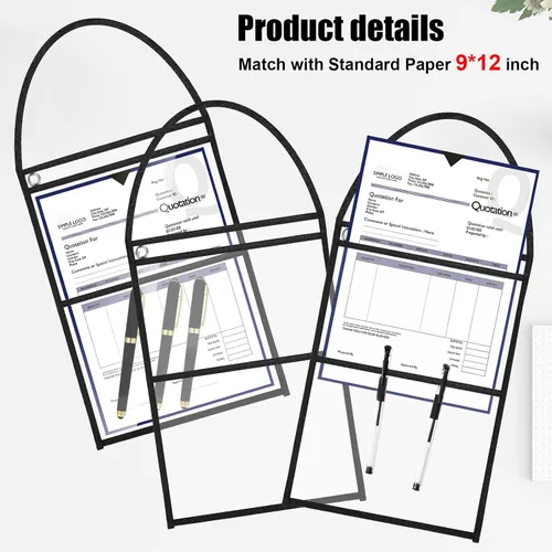 Miniatura 3 de Epakh - Paquete de 30 soportes para boletos de tienda de 9 x 12 pulgadas, fundas de plástico para boletos de trabajo, fundas de pedido de reparación