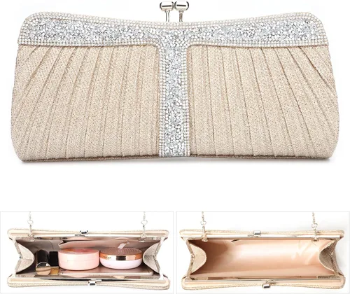 Miniatura 9 de Monederos de mano con diamantes de imitación para mujer, bolsos y bolsos formales de boda, fiesta, graduación, bolsas de dinero