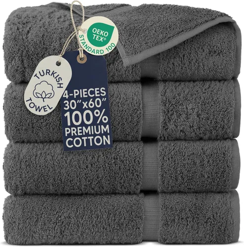 Miniatura 30 de Towel Bazaar Toallas Turcas de Algodón Premium Súper Suaves y Absorbentes (Juego de 2 Toallas de Baño Grandes, Blanco)