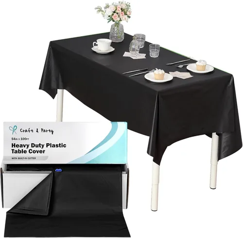 Miniatura 219 de Rollo de plástico para cubierta de mesa color verde manzana, 40 pulgadas x 100 pies, rollo de plástico resistente para cubierta de mesa de banquetes