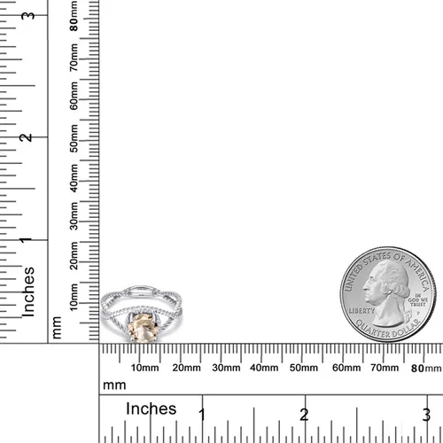 Miniatura 68 de Gem Stone King 7MM Round Gemstone Birthstone Solitaire Ring for Women Twisted Rope Band in 925 Sterling Silver Available in Sizes 5, 6, 7, 8, 9
