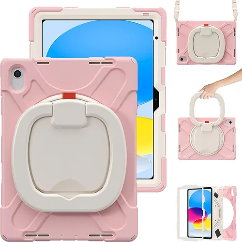 Miniatura 14 de Funda para iPad Air de 3ª generación – Funda resistente para niños con soporte giratorio, soporte para lápices y correa de transporte para iPad