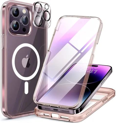 Miniatura 231 de Miracase Funda para iPhone 13 de 6.1 pulgadas, [sin burbujas] funda de teléfono de cuerpo completo con pantalla de vidrio completa integrada, sin