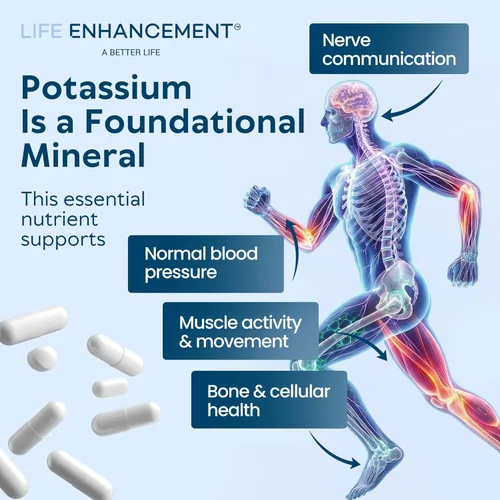Miniatura 6 de Life Enhancement Suplemento de Potasio de Alta Absorción para la Salud de los Músculos, el Cerebro y los Huesos - Sin Aditivos. Suplemento