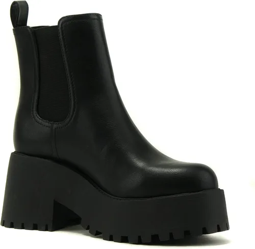 Miniatura 2 de Soda INSTANT - Botines Chelsea de tacón medio con suela gruesa para mujer, con doble elástico