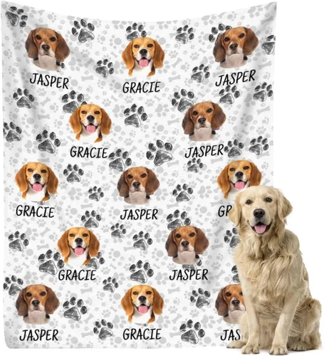 Miniatura 21 de Manta personalizada para perros con nombre – Manta personalizada para perros grandes, medianos y pequeños, manta suave y acogedora, regalo