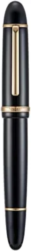 Miniatura 23 de Jinhao X159 Pluma estilográfica azul oscuro acrílica, tamaño 8 con punta fina, borde plateado, diseño clásico, pluma de escritura suave con Azul