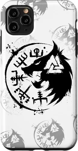 Miniatura 13 de iPhone 14 Plus Fenrir Wolf Fenris-Wolf - Viking Vegvisir Valknut Case