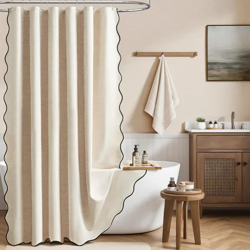 BTTN Lino Crema Festoneado 36x72