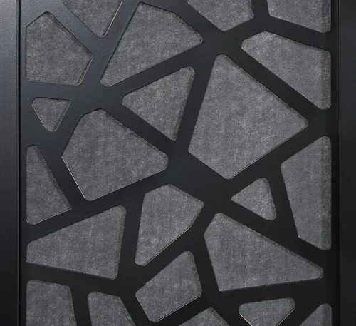Miniatura 4 de Roundhill Furniture Aurra - Divisor de habitación de madera de 4 paneles, pantalla de división portátil plegable, pantalla negra con marco negro