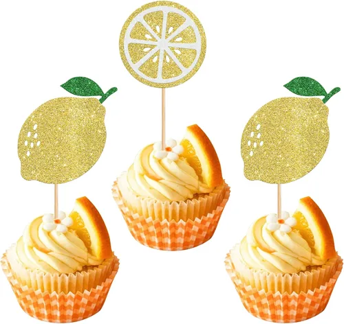 Miniatura 14 de Rsstarxi 1 paquete de decoración de pastel Oh Baby con purpurina naranja pequeña para tartas de baby shower, decoración de pastel para frutas