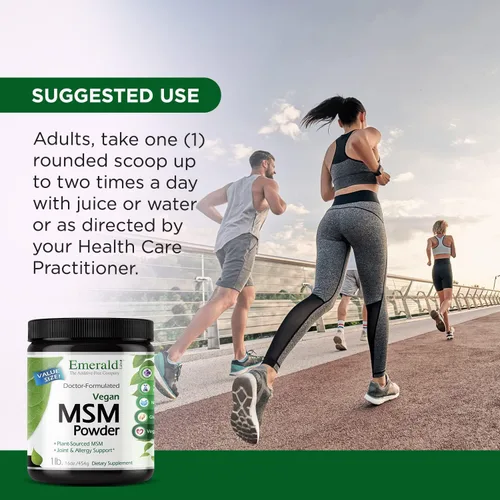 Miniatura 5 de Emerald Labs MSM Powder - Suplemento de metilsulfonilmetano de origen vegetal para desintoxicación del hígado, salud de las articulaciones, salud
